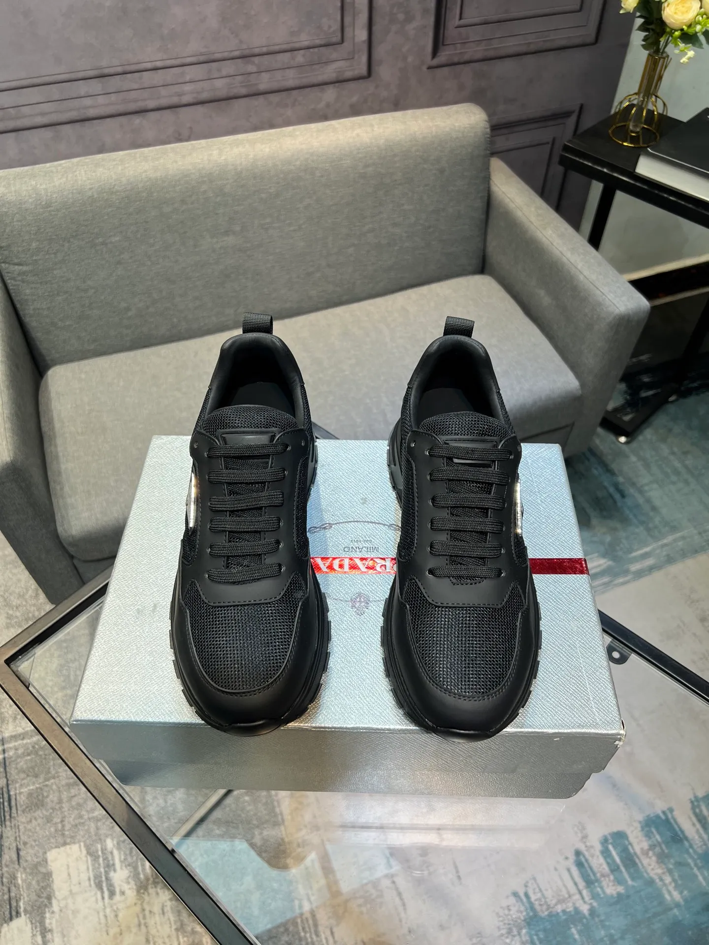 💰¥540 [PRADA] Men’s shoes are popular in the counter, official website synchronization, 1 high-quality shipment ✔️Original cowhide + cowhide lining, 1🆚1 replica, original sole, 38-45 (45 customized, non-refundable)